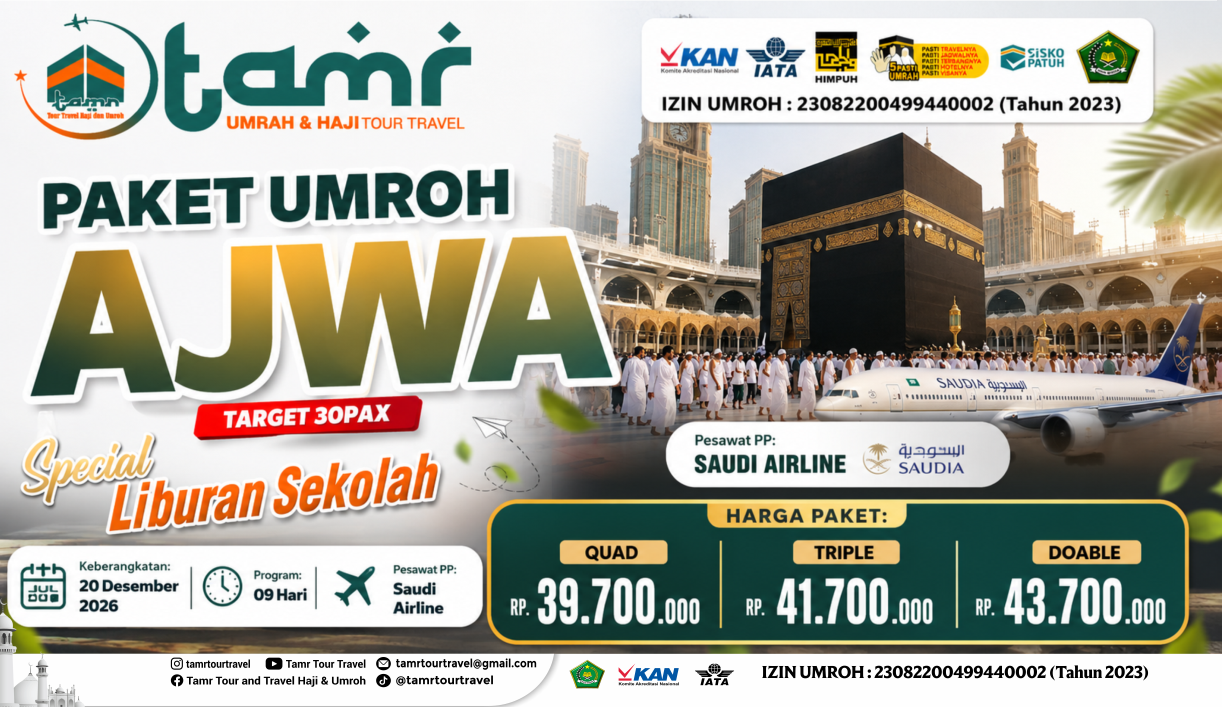 PAKET UMROH AJWA Target 30pax