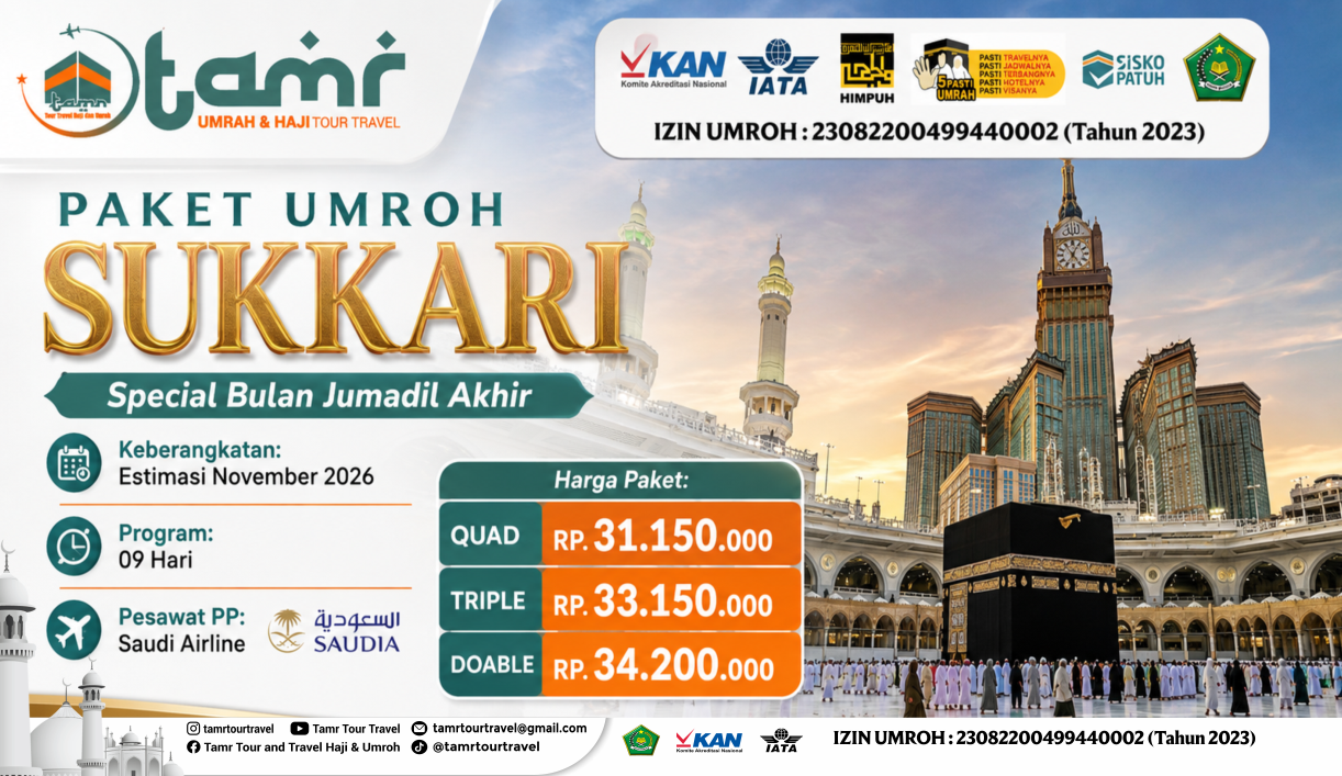 PAKET UMROH SUKKARI Target 40paxx
